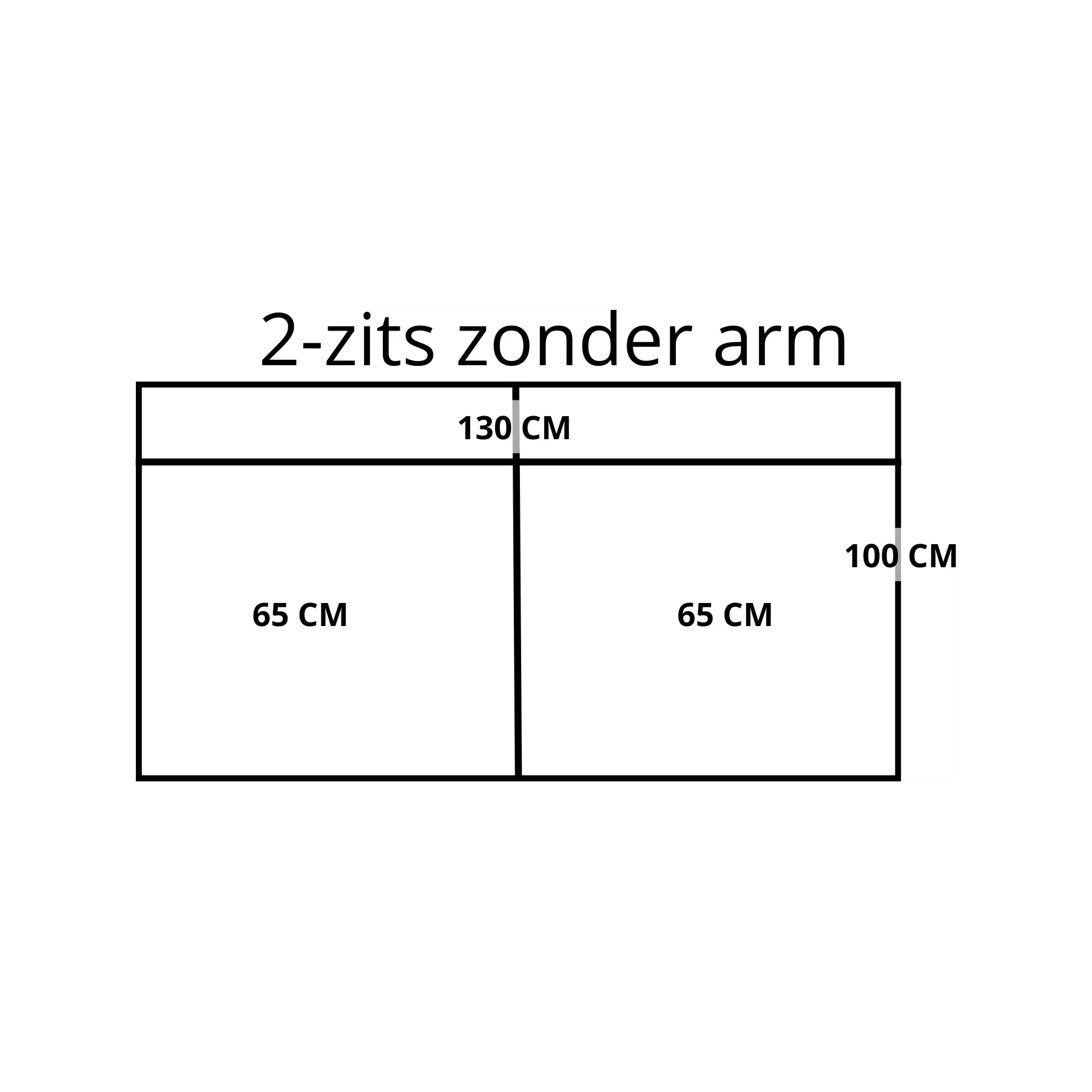 afbeelding van Leren elementenbank Flow - element 2 zits zonder arm